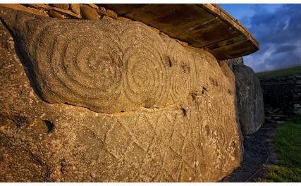 Decorated stone at Newgrange, Brú na Bóinne